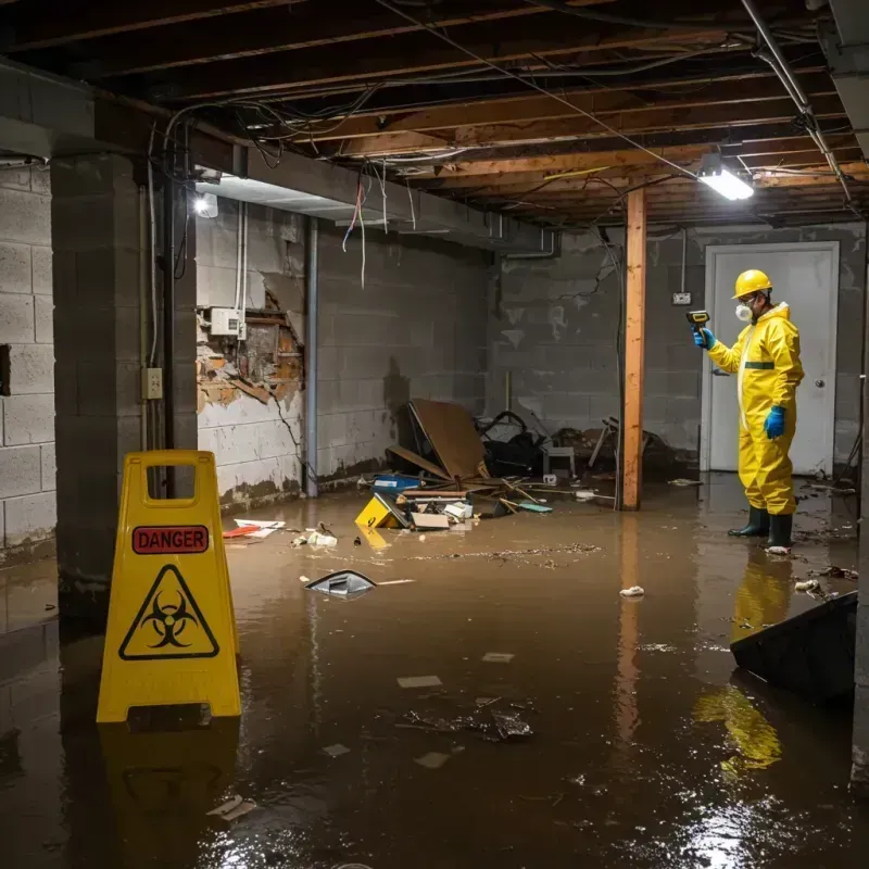 Flooded Basement Electrical Hazard in Yates Center, KS Property